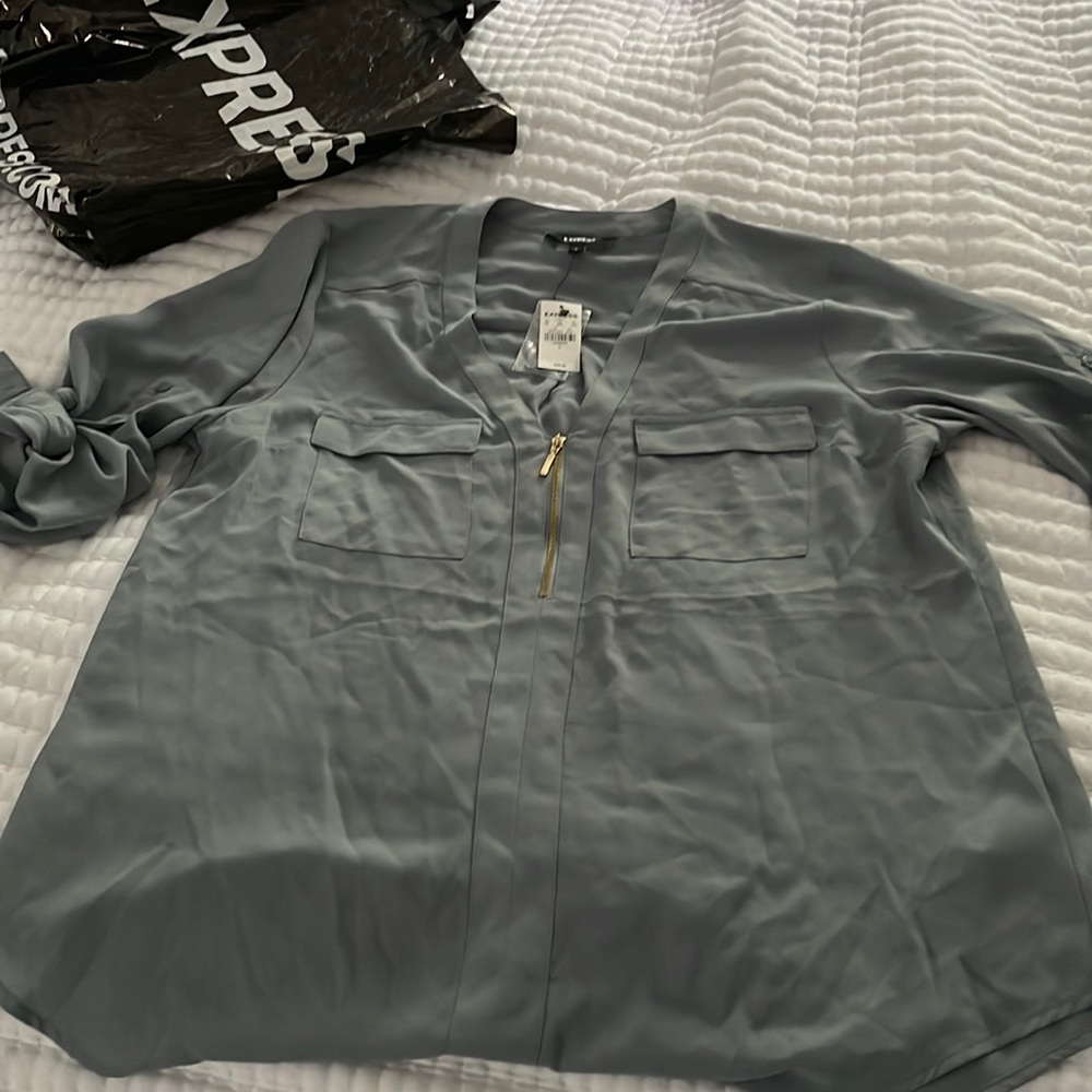 Express teal blouse size L